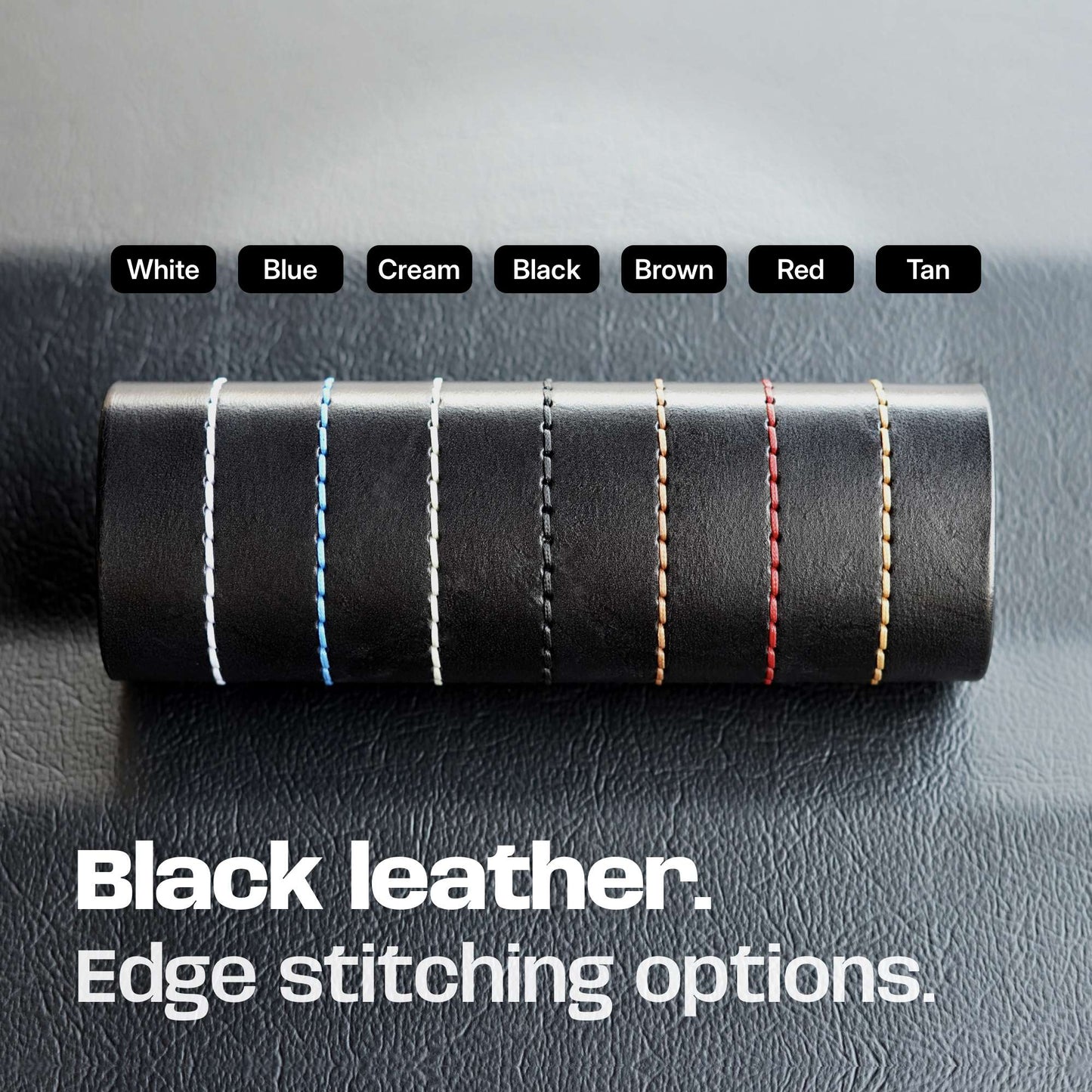Black Leather Stitch Options