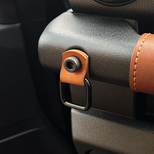 Dash Hooks – Leather & Steel Utility Mount - Tan