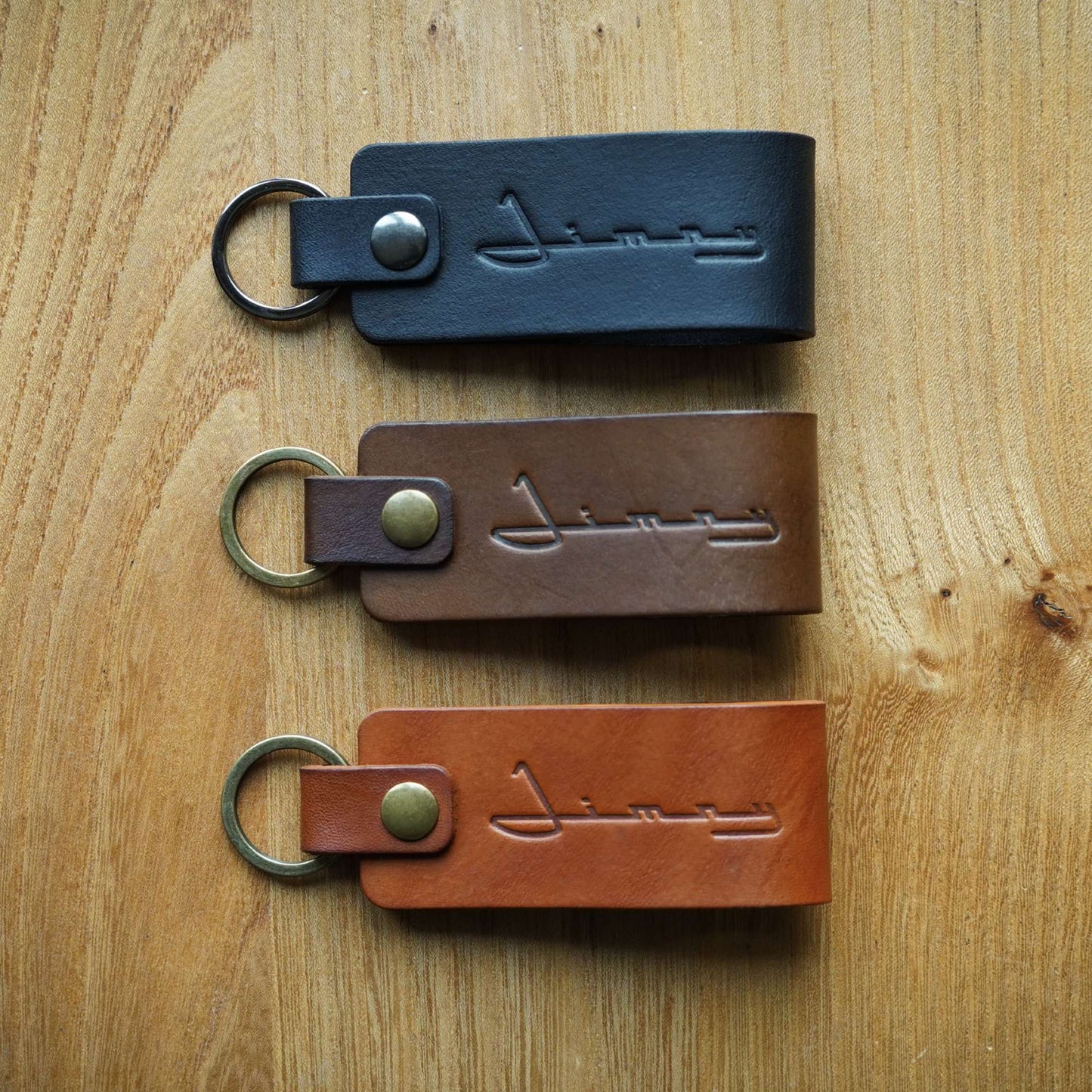 Suzuki Jimny Cursive Retro Leather Key Rings