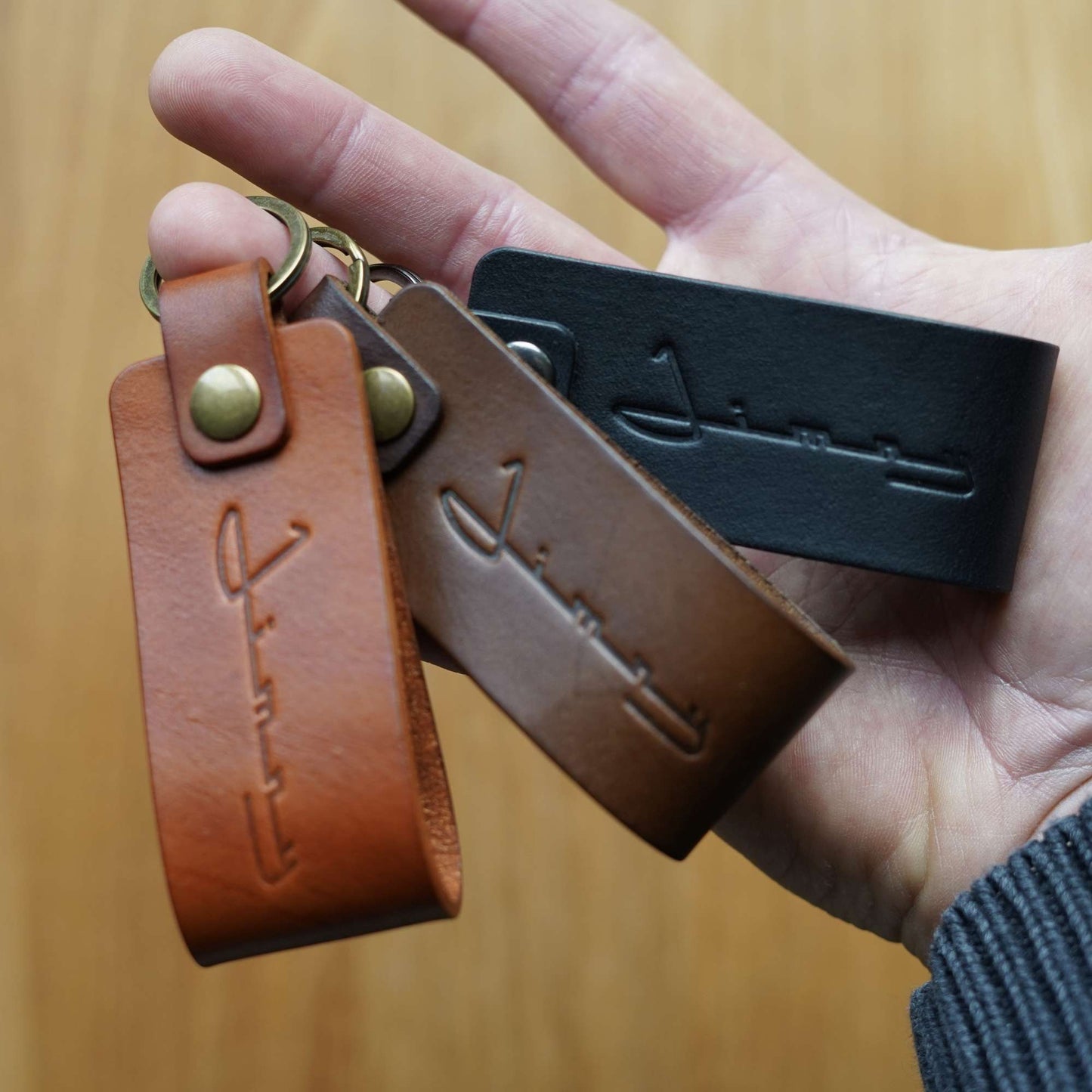 Suzuki Jimny Cursive Retro Leather Key Rings