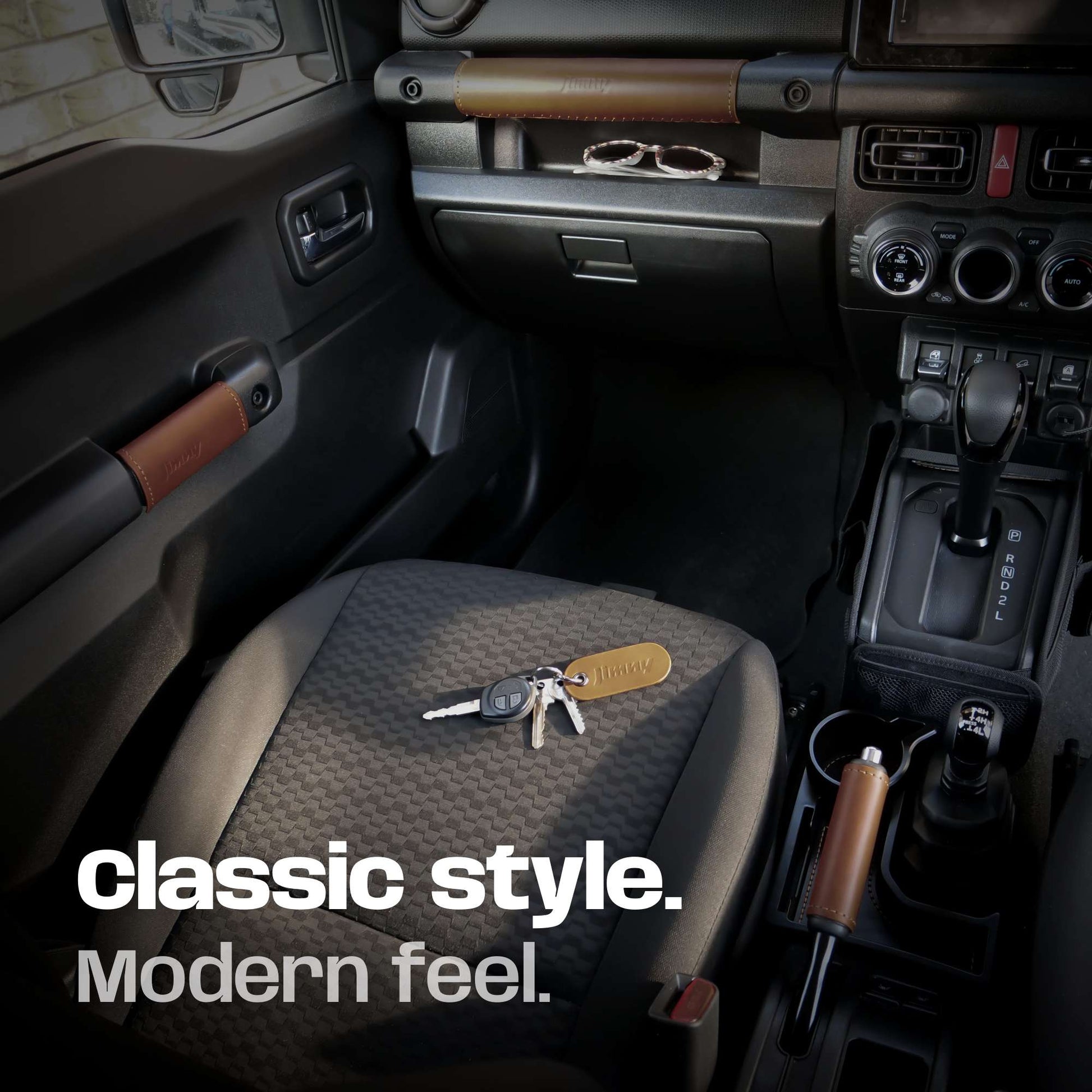 Suzuki Jimny Leather Interior Handles in Walnut Colour 