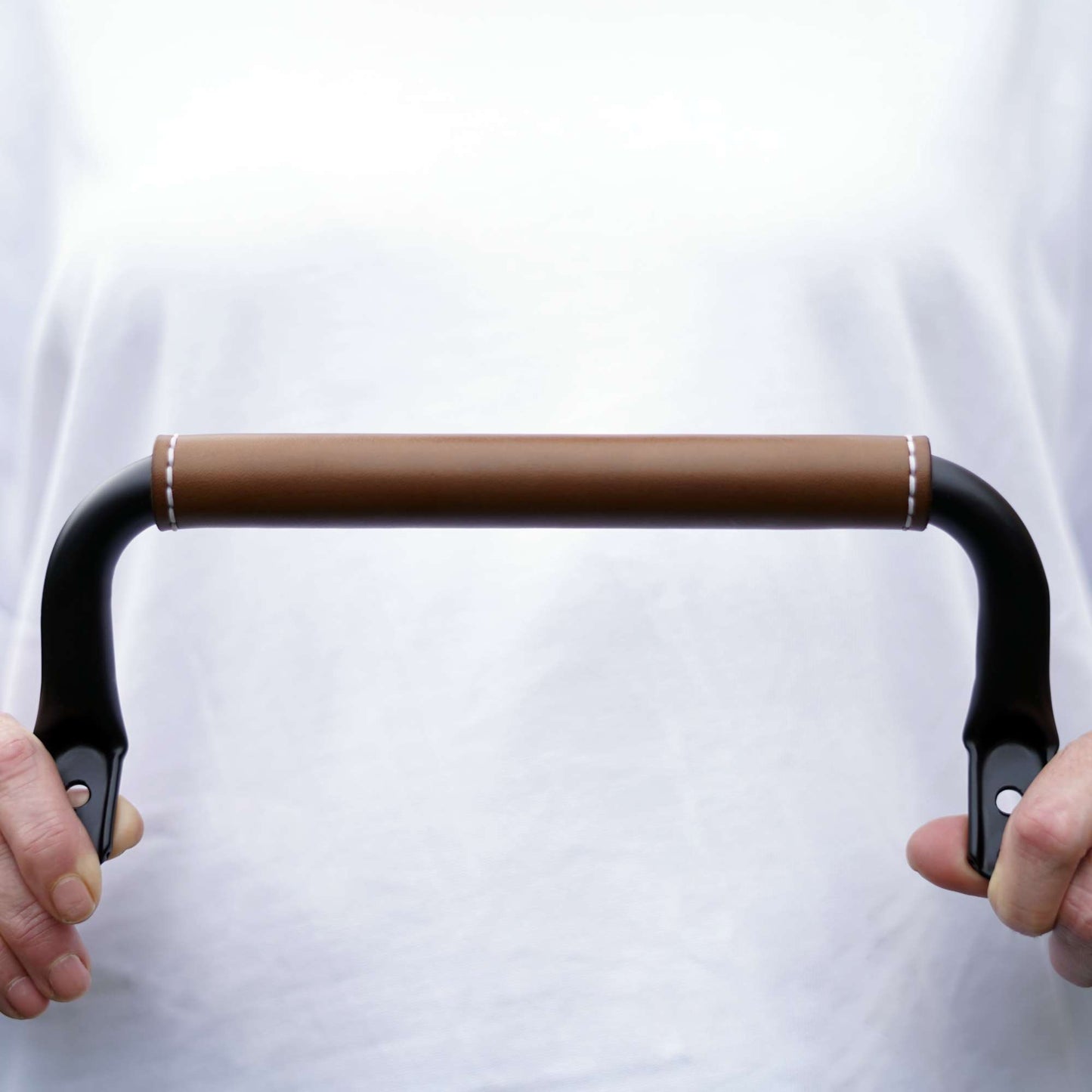 Defender Safari Rear Door Grab Handle Leather Cover - Walnut