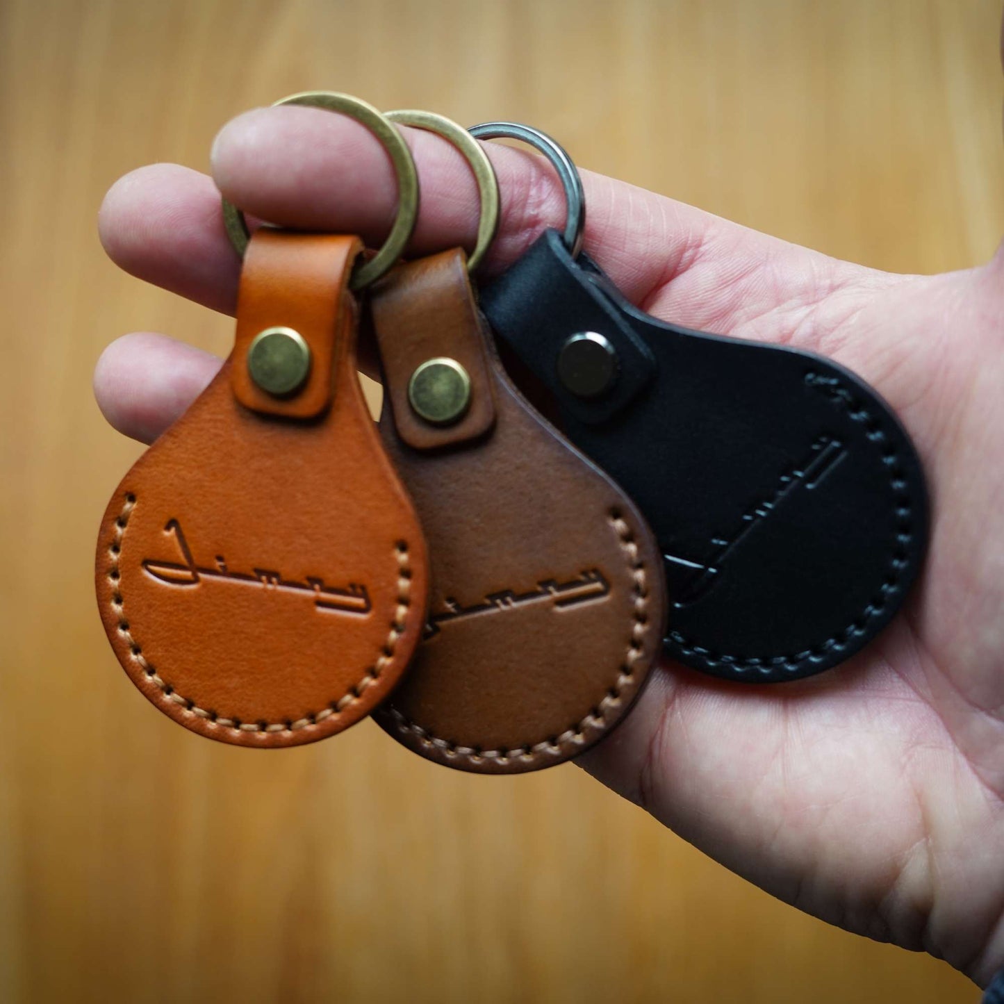Deluxe Leather Key Rings - Cursive Jimny