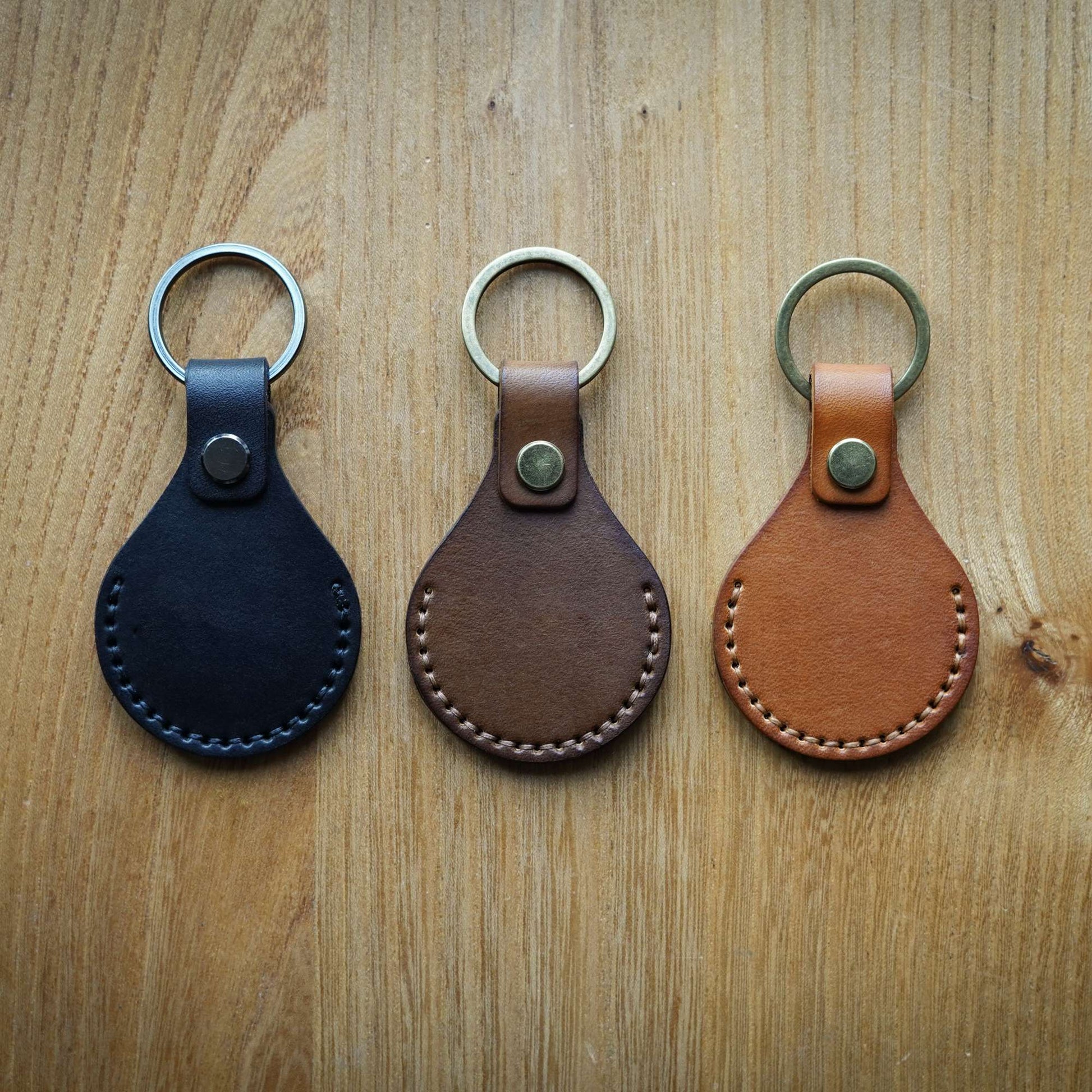 Deluxe Leather Key Ring - AirTag Compatible