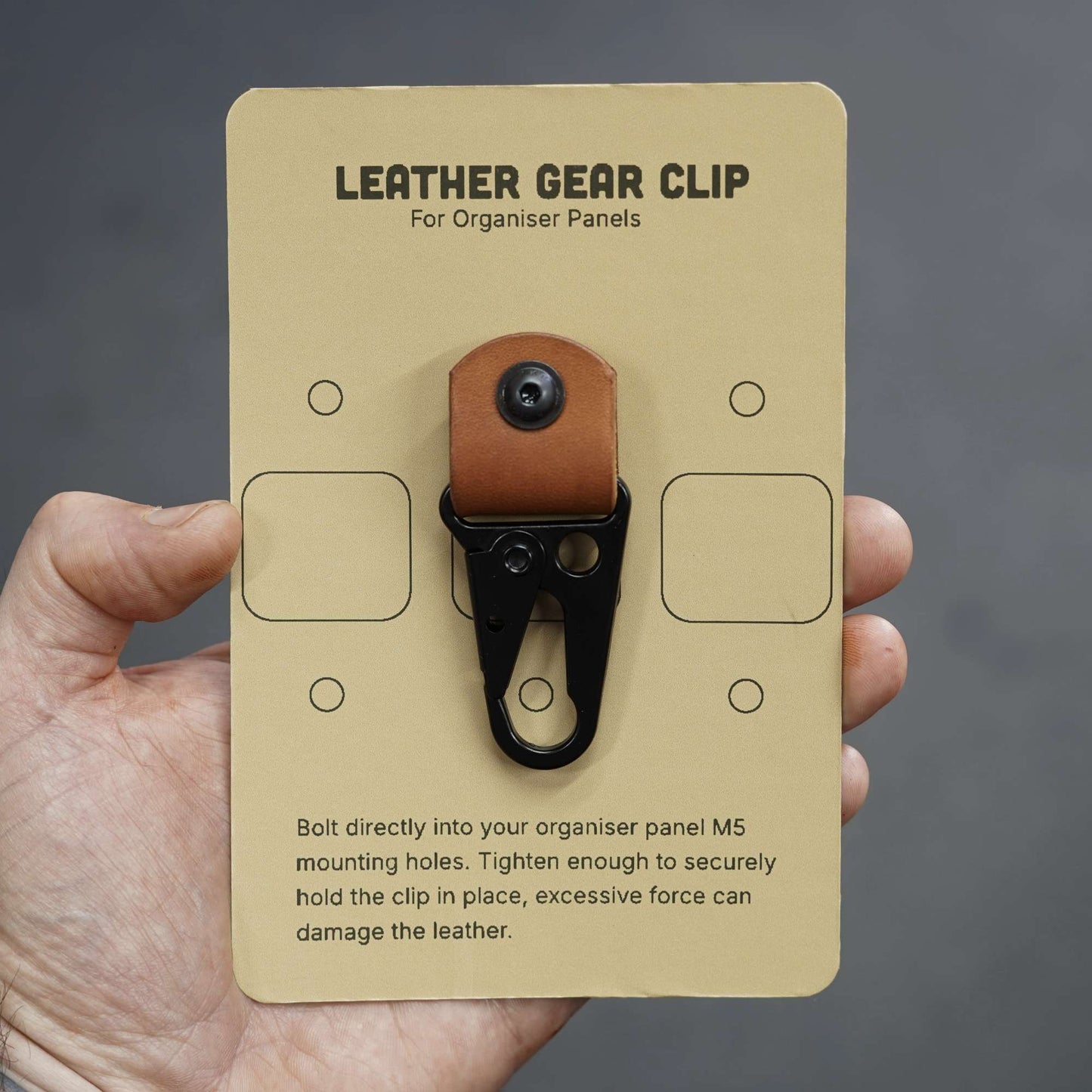 Leather Gear Clip - For Organiser Panels