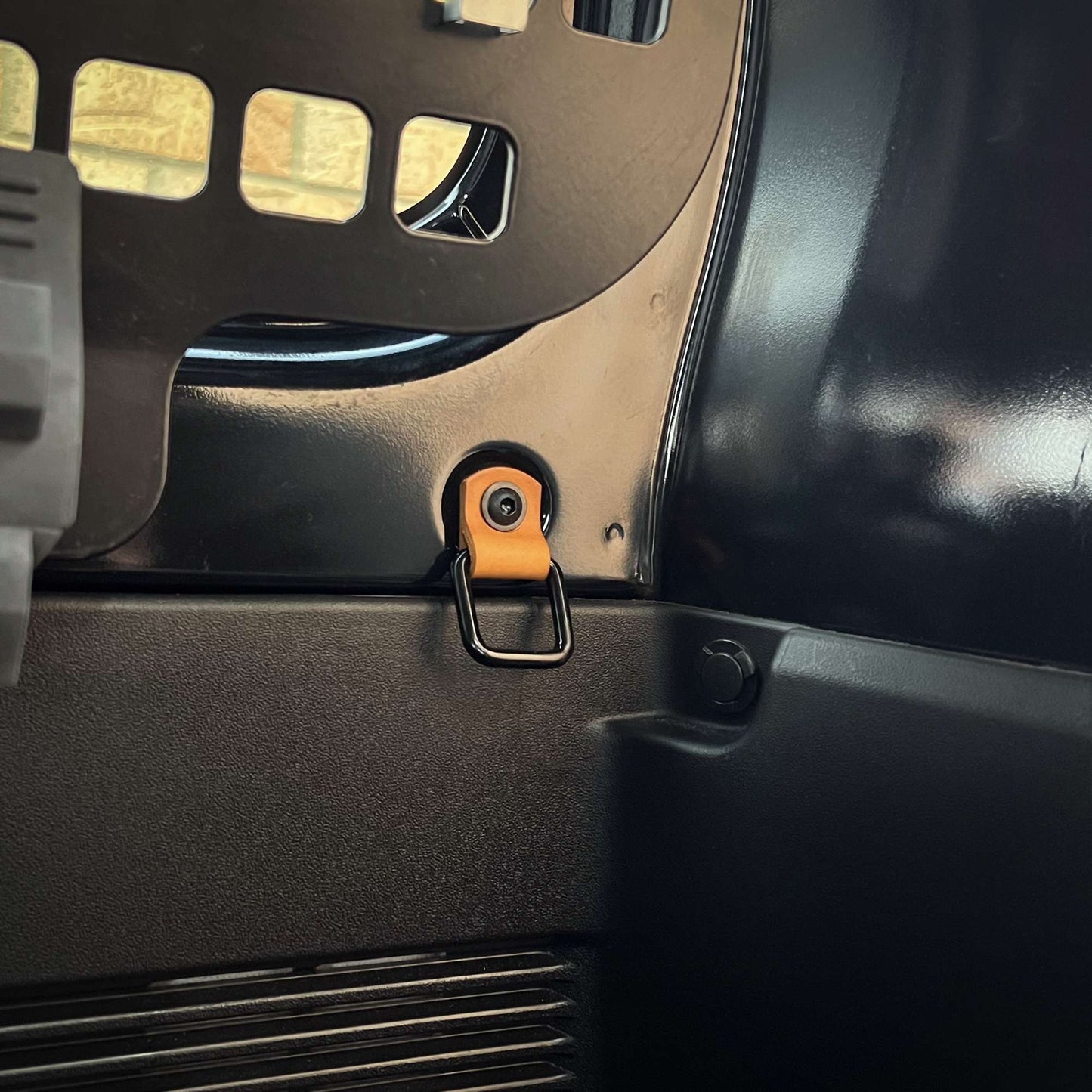 Leather Tie Downs with Metal D-Rings