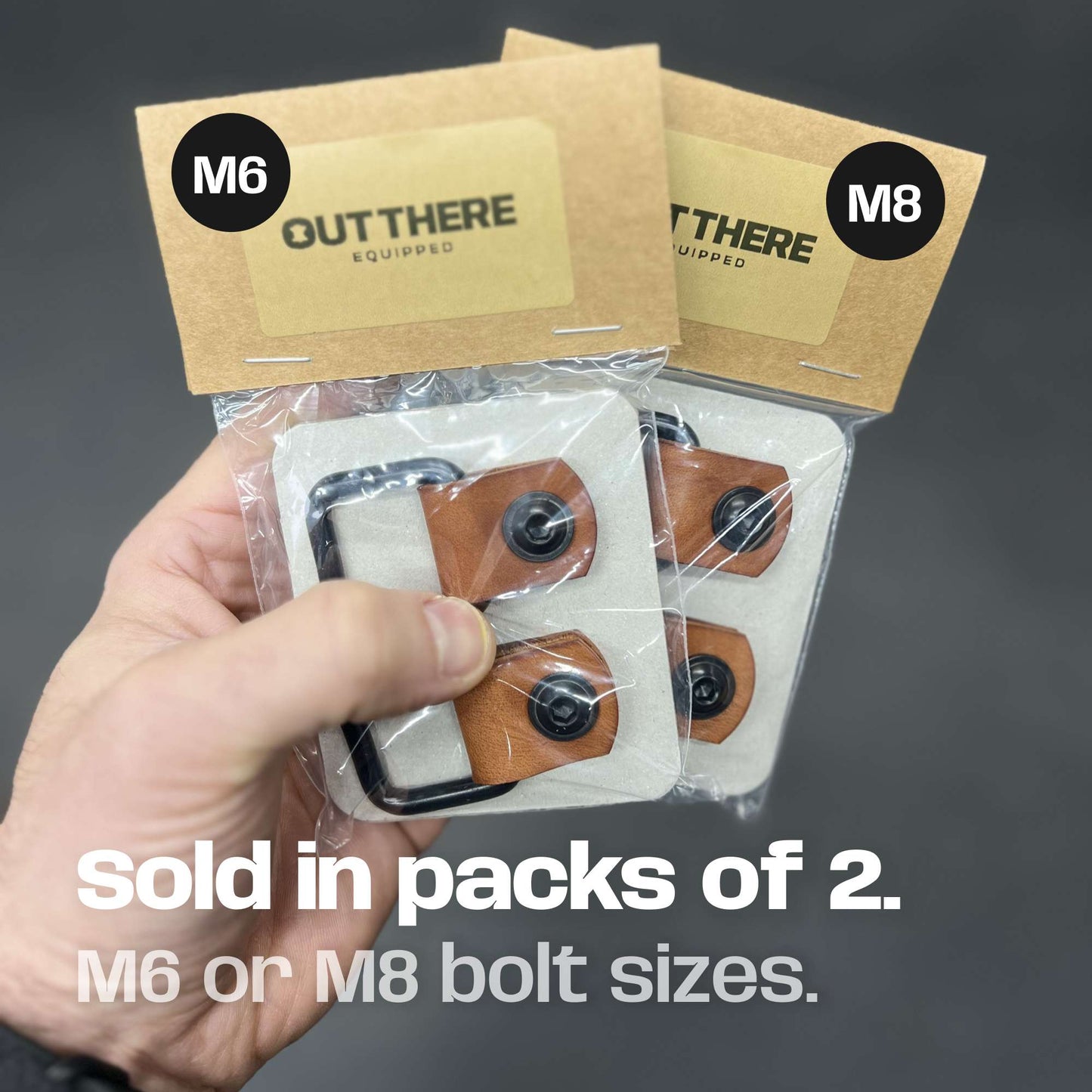 Leather Tie Downs with Metal D-Rings