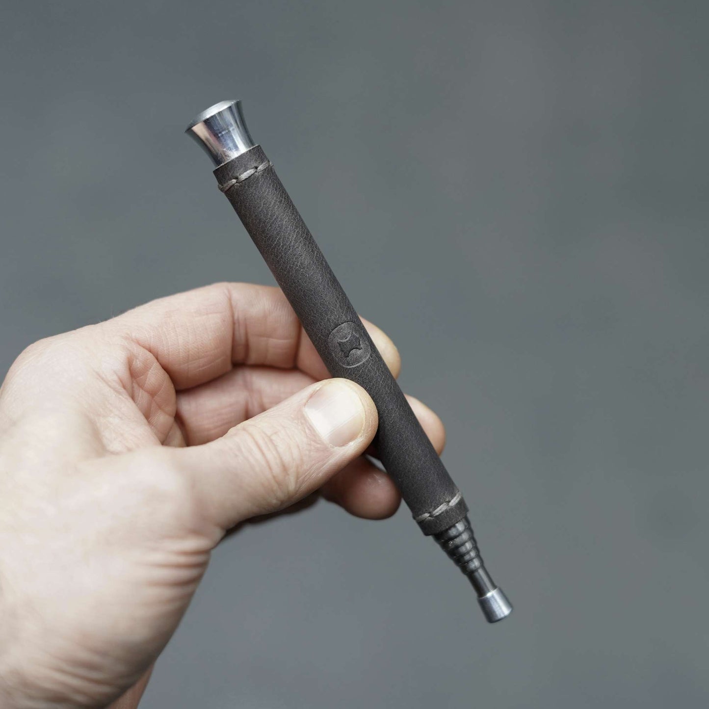 Stainless Steel Fire Bellows with Leather Grip