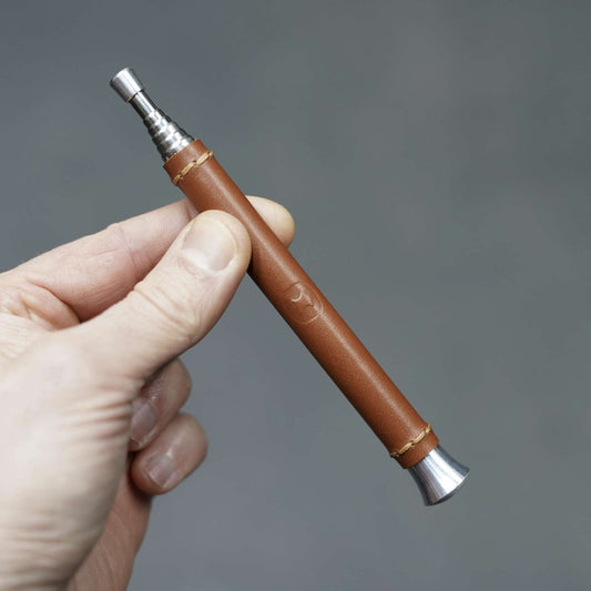 Stainless Steel Fire Bellows with Leather Grip