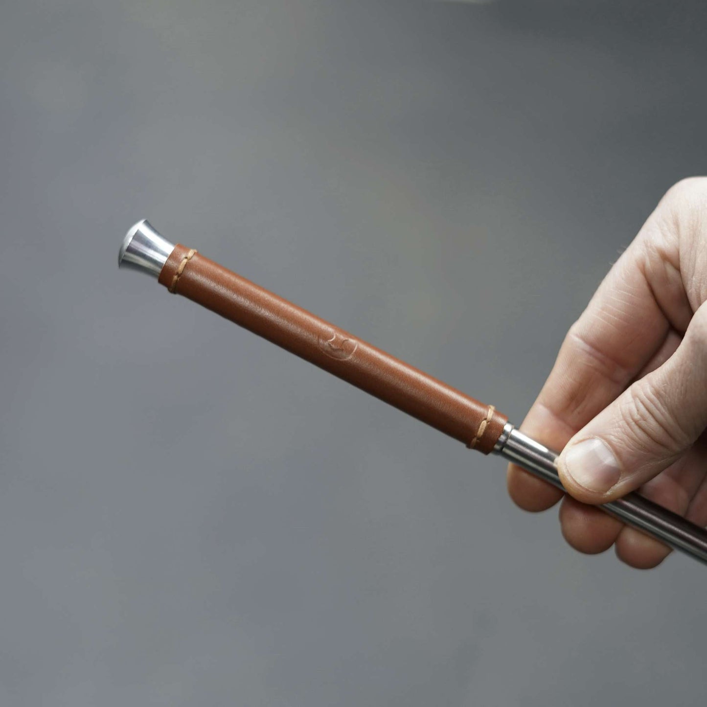 Stainless Steel Fire Bellows with Leather Grip