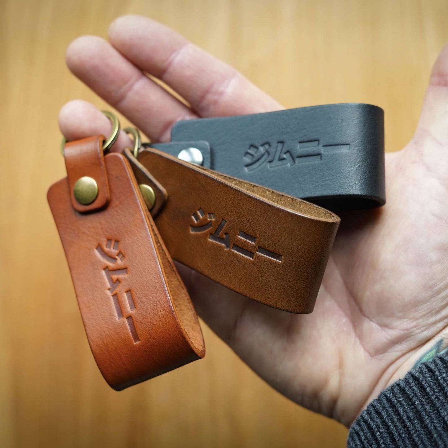 Suzuki Jimny Katakana Leather Key Rings