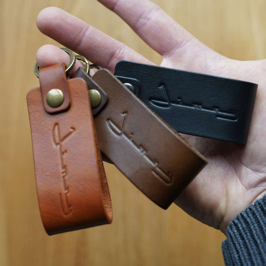 Suzuki Jimny Cursive Retro Leather Key Rings