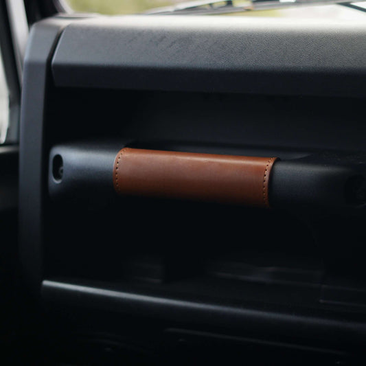 Defender Dashboard Grab Handle Leather Cover - Heritage Style - Tan